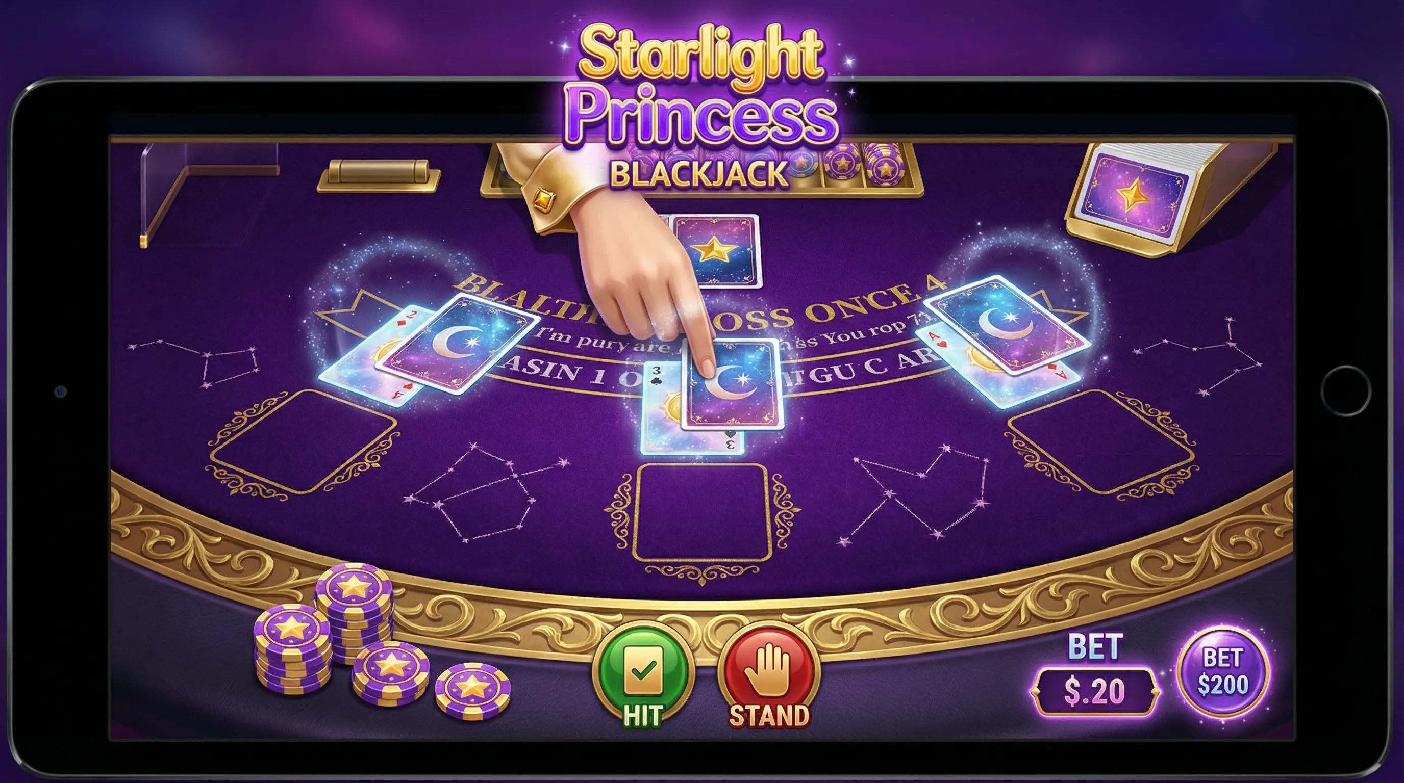 Gameplay de Blackjack no cncbet interface do jogo