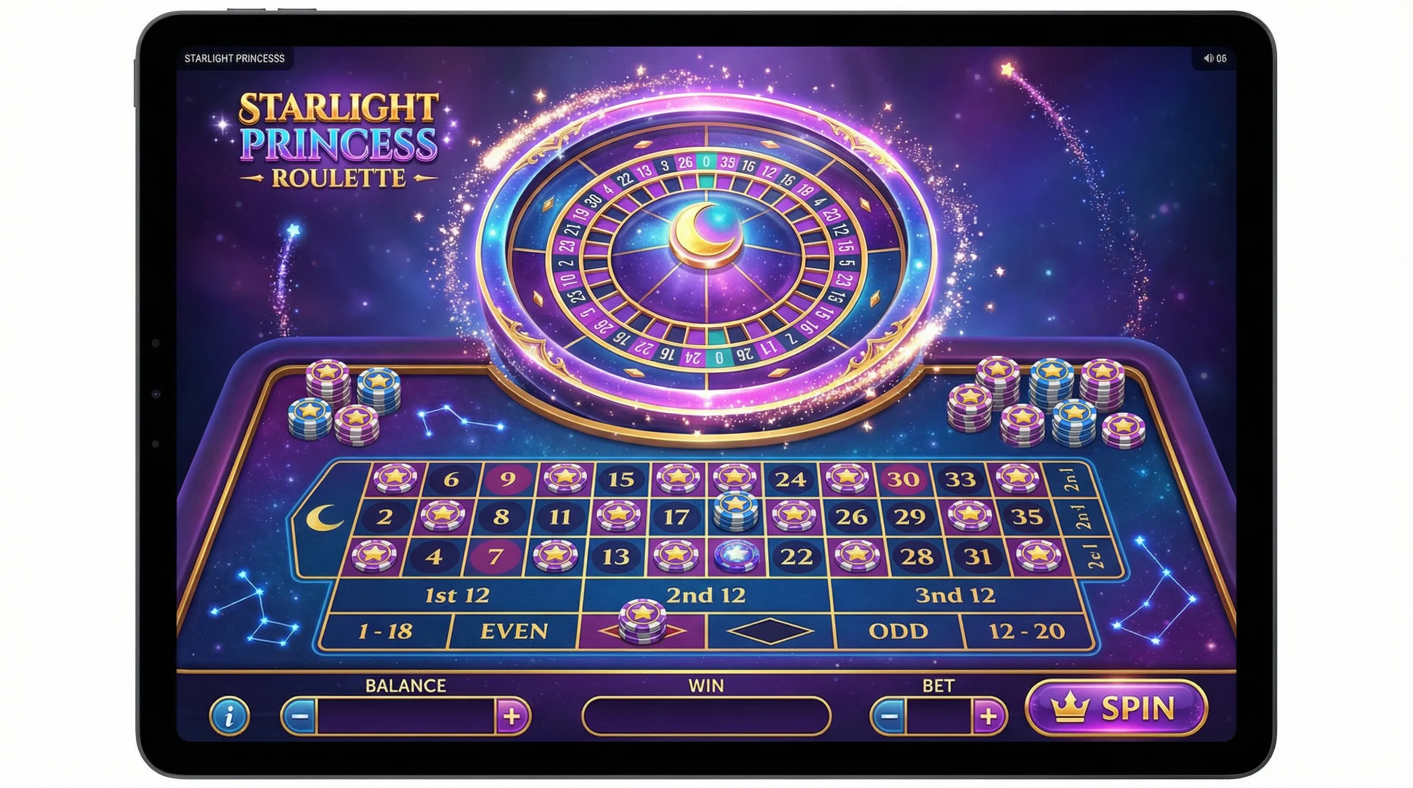 Interface de jogo da roleta cncbet